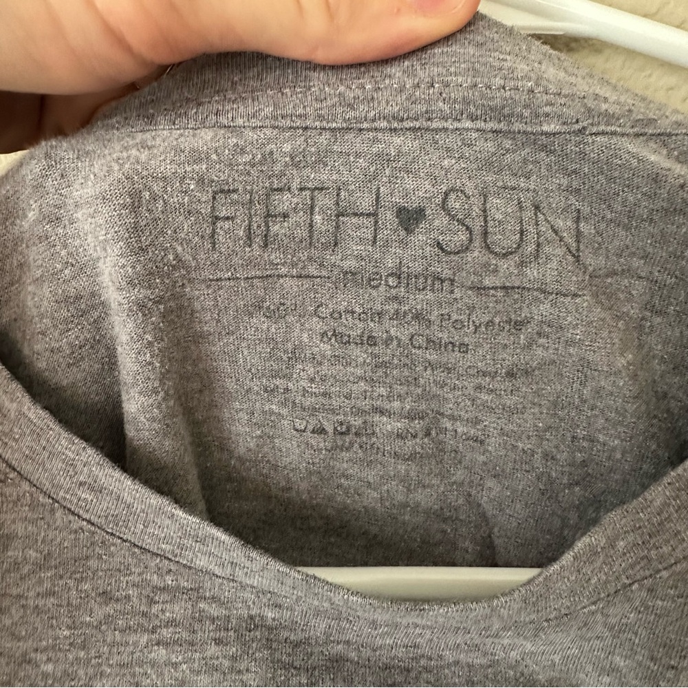 Fifth Sun Heather Gray Crop Top T-Shirt “No Bad‎ Days” - Picture 3 of 5